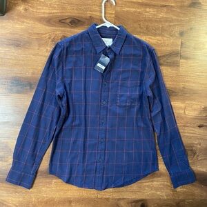 Lucky Brand Navy Windowpane Button-Down Shirt